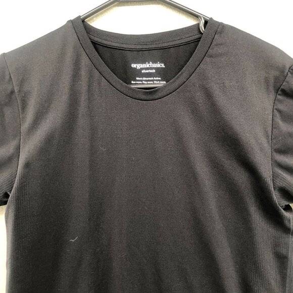 Organic Basics Active T Shirt Mens S-M Black Short Sleeve Nylon Hiking Biking - Picture 3 of 10
